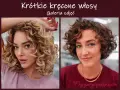 Dwie kobiety z bardzo krótkimi kręconymi włosami. Blondynka w różowej bluzce i brunetka w bordowej.