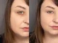 Porównanie efektów: jaki korektor pod oczy po 40. Po lewej widoczne cienie, po prawej skóra rozjaśniona i wygładzona.
