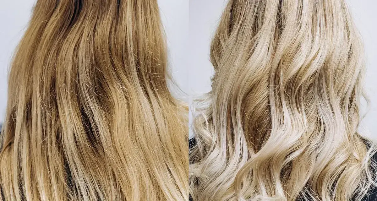 Przed i po: metamorfoza włosów. Zobacz efekt profesjonalnego tonowania włosów blond, które zyskały blask i głębię.