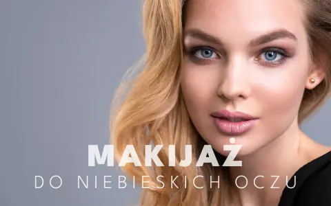 Olśniewający makijaż na wesele dla niebieskich oczu. Delikatne cienie podkreślają tęczówki, a róż na policzkach dodaje świeżości.