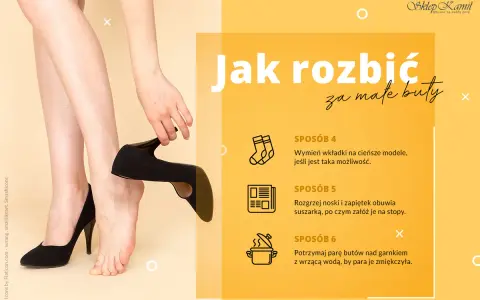 Jak rozciągnąć buty na szerokość: wymień wkładki, rozgrzej suszarką lub zmiękcz parę nad parą z wrzątku.