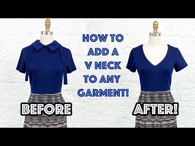 przeróbka dekoltu w bluzce DIY v-neck boat neck
